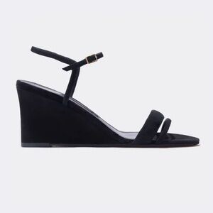 EMME PARSONS Suede And Leather Wedge Sandals In Black size 8